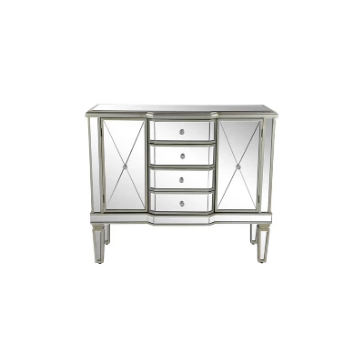 Glam Mirrored Rectangular Storage Cabinet Silver - Olivia & May - Image 8