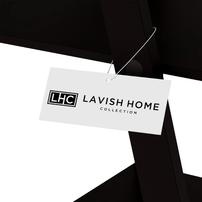 Hastings Home Lavish Home 4-Tier Ladder Bookshelf With X-Back Frame – Freestanding Bookcase, Black - Image 4