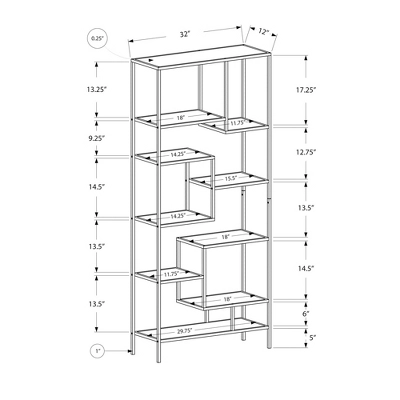 70" Metal Bookcase With Tempered Glass White - EveryRoom - Image 3