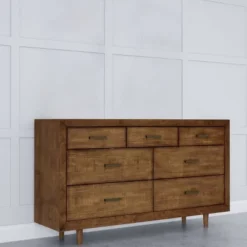 Aurora Mid Century Seven Drawer Wood Dresser - Abbyson Living
