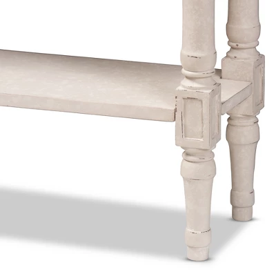 Ariella Whitewashed 1 Drawer End Table White - Baxton Studio - Image 5