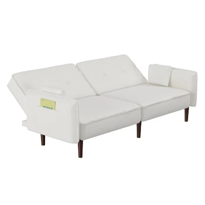Convertible Futon Sofa Bed With Wooden Legs - ModernLuxe - Image 5