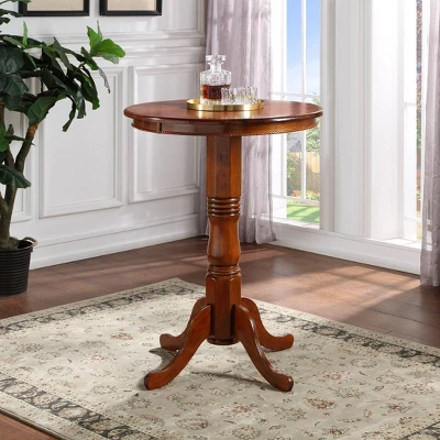 Round Pedestal Bar Height Table Wood/Cherry - Boraam - Image 4