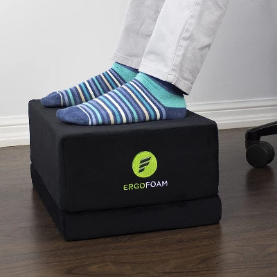 ErgoFoam XL Foot Rest For Stools And High Chairs - Adjustable Foot Rest For Added Height - Extra Large Premium Velvet Soft Foam Footrest - Image 3