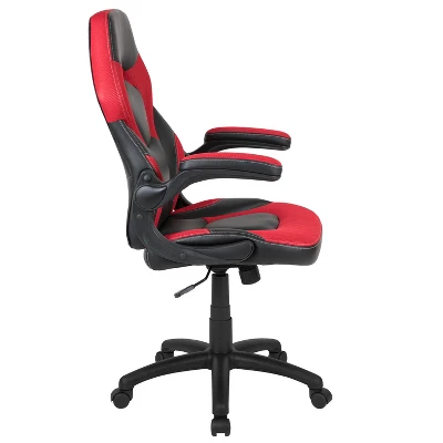 BlackArc Alpha Bundle With Gaming Desk And Chair: Black & Red High Back Chair With Arms; Red & Black Desk With Headphone Hook/Cupholder - Image 2