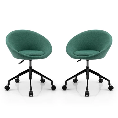 Tangkula Set Of 2 Swivel Home Office Chair Adjustable Accent Chair W/ Flexible Casters - Image 11