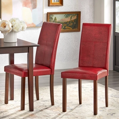 3pc Newark Parson Dining Set Walnut/Red - Buylateral - Image 3