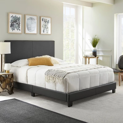 Langley Faux Leather Upholstered Platform Bed Frame - Eco Dream - Image 5