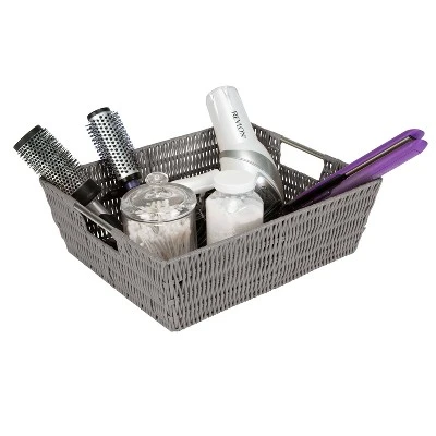 Simplify Rattan Tote With Sterling Silver Handles Gray - Image 2