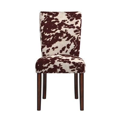 Set Of 2 Quinby Parson Dining Chair Wood Brown Cowhide - Inspire Q - Image 5