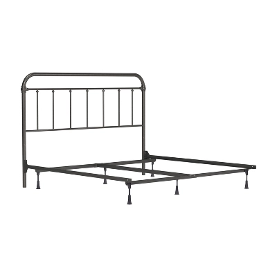 King Kirkland Metal Headboard With Frame Aged Pewter - Hillsdale Furniture - Image 8