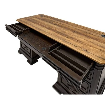 Sonoma Double Pedestal Desk Brown - Martin Furniture - Image 10