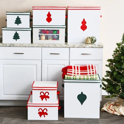 Household Essentials Ornament Storage Chest With 48 Pockets Green - Image 4