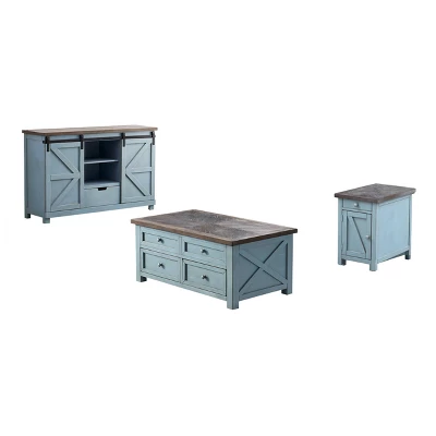 Skye Occasional 1 Drawer And 1 Door Chairside Cabinet Blue - Treasure Trove Accents - Image 5