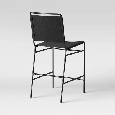 Ward Sling Metal Counter Height Barstool Black Faux Leather - Threshold⢠- Image 3
