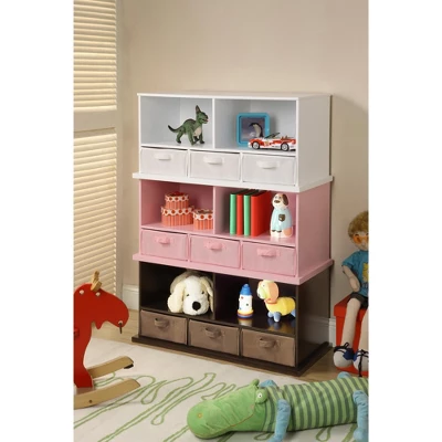 Badger Basket Stackable Shelf Storage Cubby With Three Baskets - Image 3