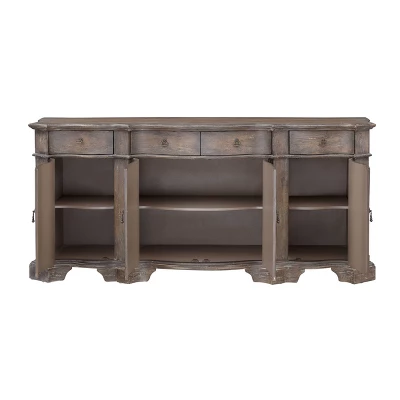 Gio 4 Door 4 Drawer Credenza Brown - Treasure Trove Accents - Image 3