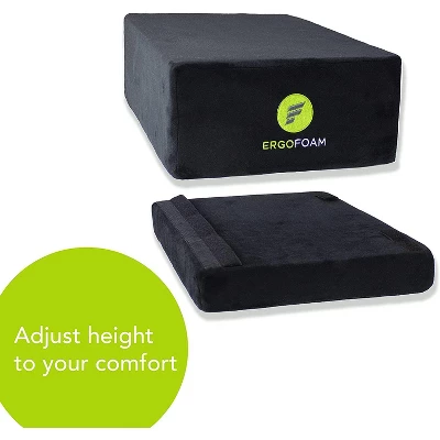 ErgoFoam XL Foot Rest For Stools And High Chairs - Adjustable Foot Rest For Added Height - Extra Large Premium Velvet Soft Foam Footrest