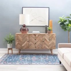 Lachlan 2 Drawer 2 Door Console Natural - Powell Company