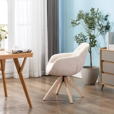 Upholstered Swivel Dining Armchair - Kinwell - Image 6