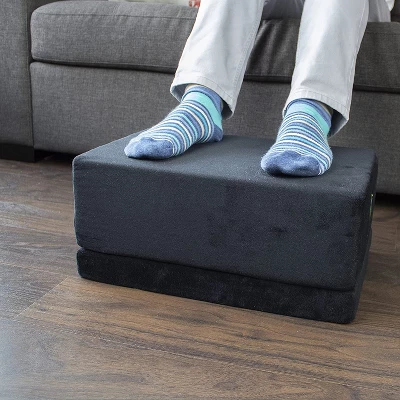 ErgoFoam XL Foot Rest For Stools And High Chairs - Adjustable Foot Rest For Added Height - Extra Large Premium Velvet Soft Foam Footrest - Image 5