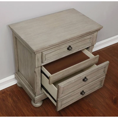 3 Earl Drawer Nightstand Gray - HOMES: Inside + Out - Image 3