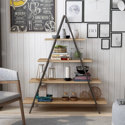 59" Mathews 4-Shelf Ladder Bookcase Bronze - HOMES: Inside + Out - Image 7