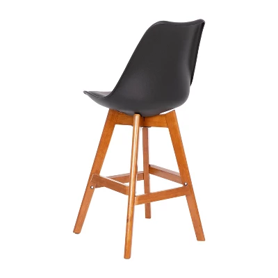 Flash Furniture Dana Set Of 2 Commercial Grade Modern Counter Stools With Cushioned Seat And Wooden Frame - Image 8