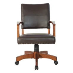 Deluxe Wood Bankers Chair Faux Leather - OSP Home Furnishings