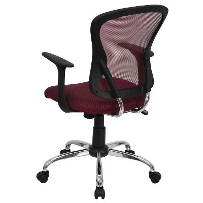 Flash Furniture Mid-Back Mesh Swivel Task Office Chair With Chrome Base And Arms - Image 6