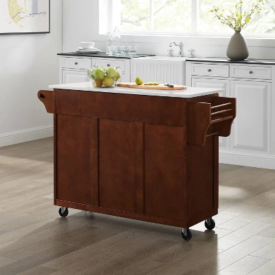 Eleanor Granite Top Kitchen Cart Mahogany - Crosley - Image 4