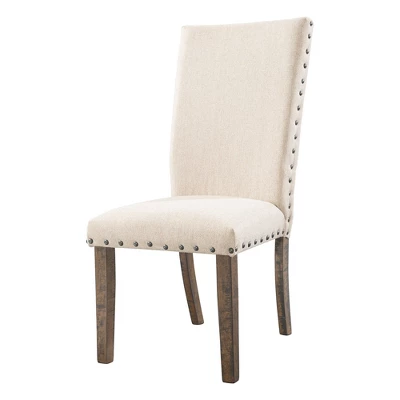 Dex Upholster Side Chair Set Cream/Smokey Walnut Brown - Picket House Furnishings - Image 2