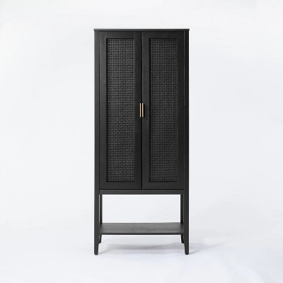 66" East Bluff Woven Cabinet Black - Threshold⢠Designed With Studio McGee - Image 2