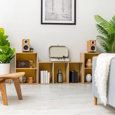 IRIS USA Wood Bookshelf Cube Organizer Storage - Image 5