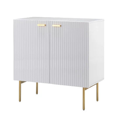 Knossos 30" Tall 2-Door Accent Storage Cabinet With Metal Legs | KARAT HOME