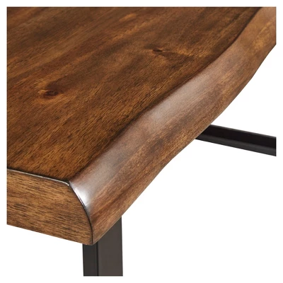Hartwell Rustic Live Edge Wood And Metal Dining Table Brown - Inspire Q - Image 3