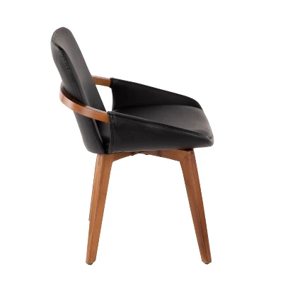 Cosmo Mid-Century Modern Chair Black/Walnut - LumiSource - Image 2
