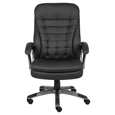High Back Executive Chair With Pewter Finished Base/Arms Black - Boss Office Products - Image 3