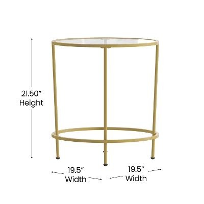 Merrick Lane End Table With Round Frame And Vertical Legs - Image 7