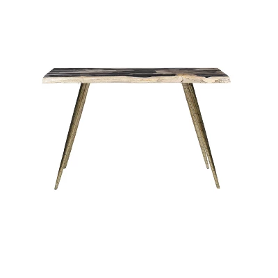 Contemporary Petrified Wood Console Table Brown - Olivia & May - Image 7