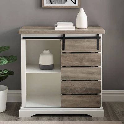 Tertia Modern Transitional Accent Cabinet With Sliding Plank Door - Saracina Home - Image 6