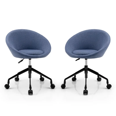 Tangkula Set Of 2 Swivel Home Office Chair Adjustable Accent Chair W/ Flexible Casters - Image 10