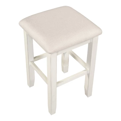 Rustic 3-Piece Counter Height Wood Dining Table Set With 2 Storage Drawers And 2 Stools-ModernLuxe - Image 11