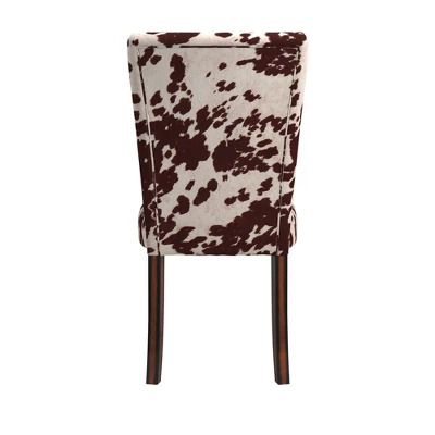 Set Of 2 Quinby Parson Dining Chair Wood Brown Cowhide - Inspire Q - Image 6