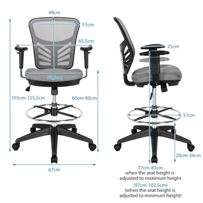 Tangkula Ergonomic Office Chair W/Retractable Footrest High Back Reclining Executive Chair W/Adjustable Headrest - Image 9