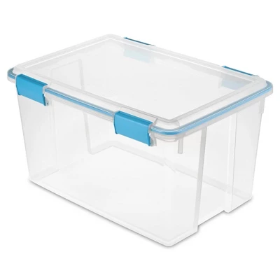 Sterilite 54 Quart Clear Plastic Stackable Storage Container Box Bin With Air Tight Gasket Seal Latching Lid Long Term Organizing Solution - Image 6