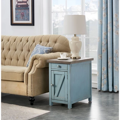 Skye Occasional 1 Drawer And 1 Door Chairside Cabinet Blue - Treasure Trove Accents - Image 3