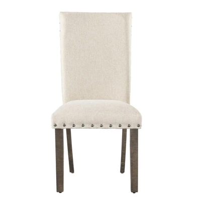 Dex Upholster Side Chair Set Cream/Smokey Walnut Brown - Picket House Furnishings