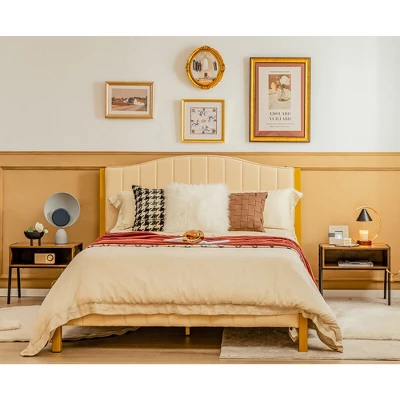 Costway 2PCS Stackable End Table Night Stand Bedside Table Shelf Accent Table - Image 2