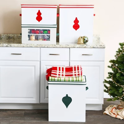 Household Essentials Ornament Storage Chest With 48 Pockets Green - Image 3